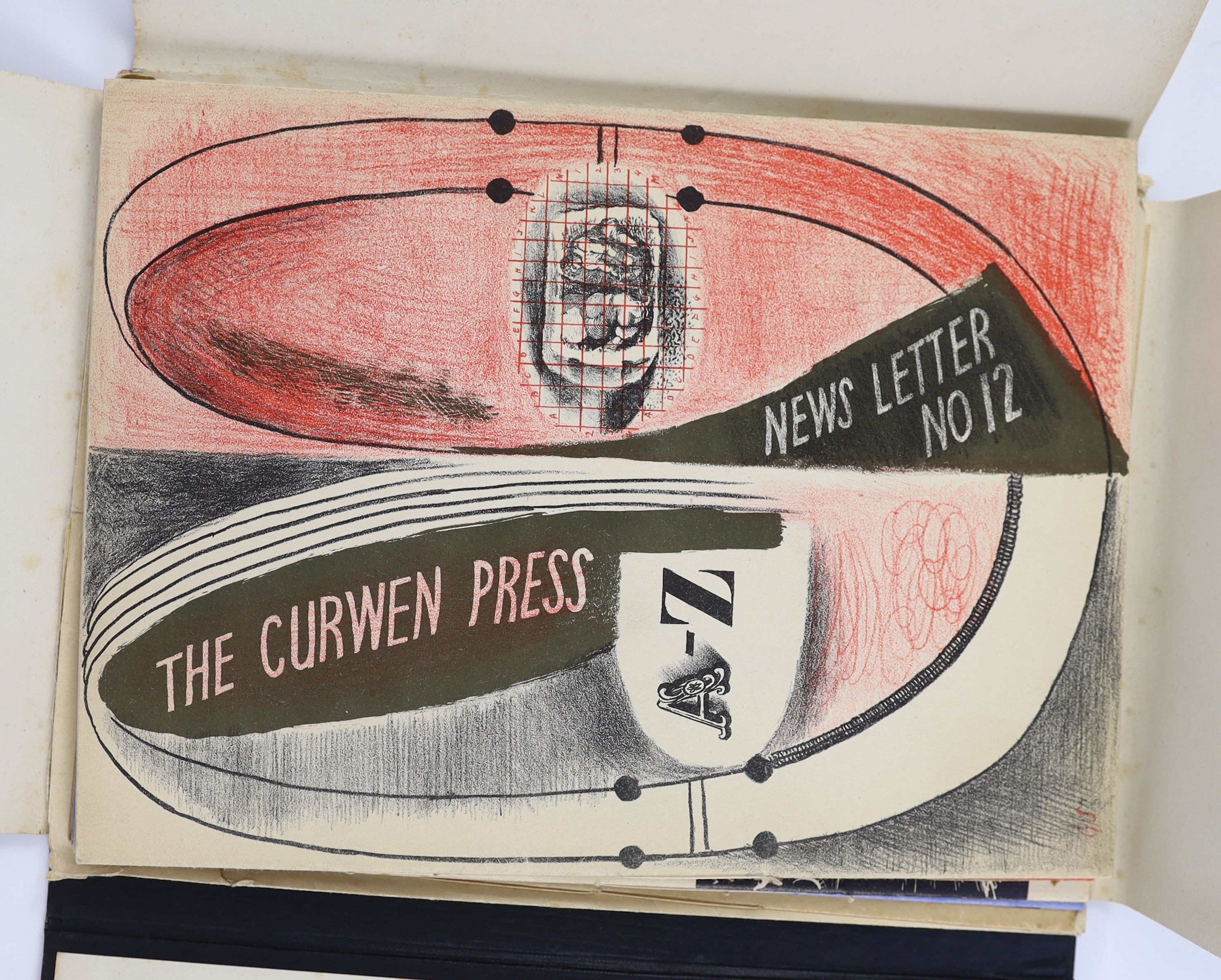 Various [The Curwen Press] - The Curwen Press News-Letter. 1st ed. 15 vols of 16 (lacking no.2). Adorned with numerous illustrations throughout, many coloured and some folding sections. Publishers illustrated paper cover